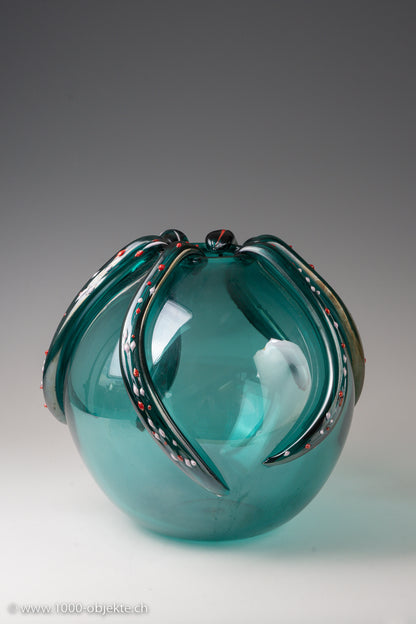 "Polpo" iridato glass vase, Gae Aulenti, 2006, 20/99.by Venini