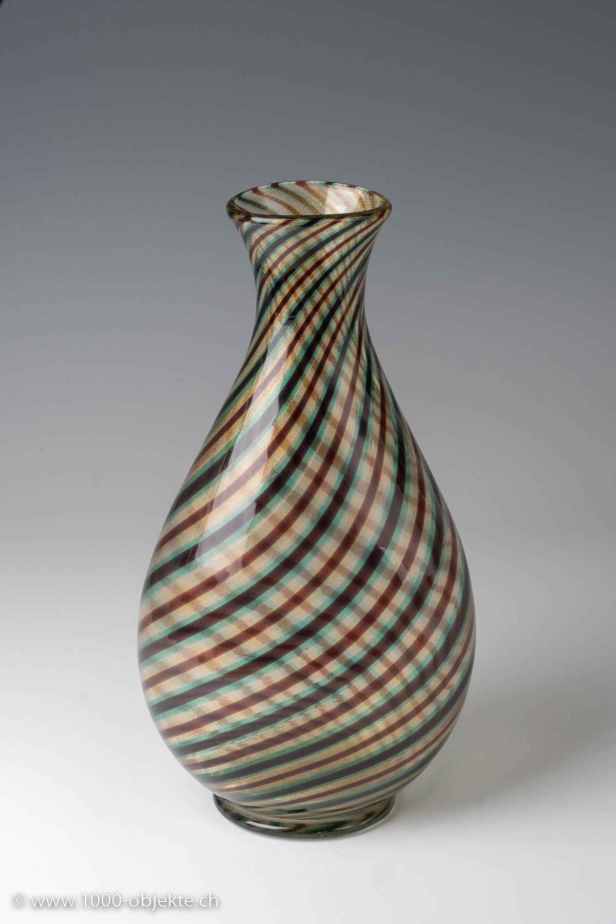 Barovier & Toso Murano. Vase Spira Aurata