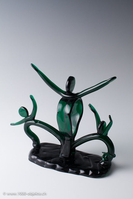 Unkown (Seguso Vetri d'Arte), model and glass sculpture with three figures