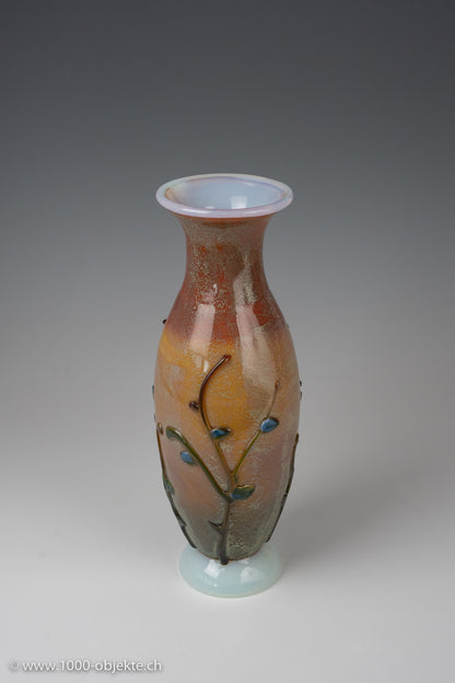 Ermanno Nason, vase with floral design, ca. 1963-1972