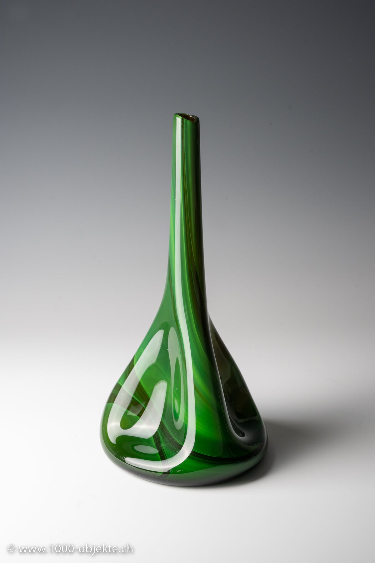 High vase green stone glass marbled glass rare in green