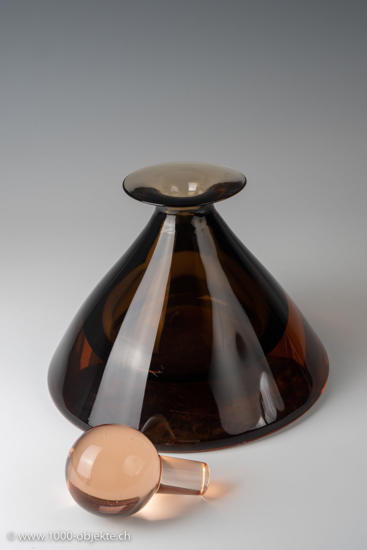 Seguso, Flavio Poli Murano Amber Glass Bottle with Stopper