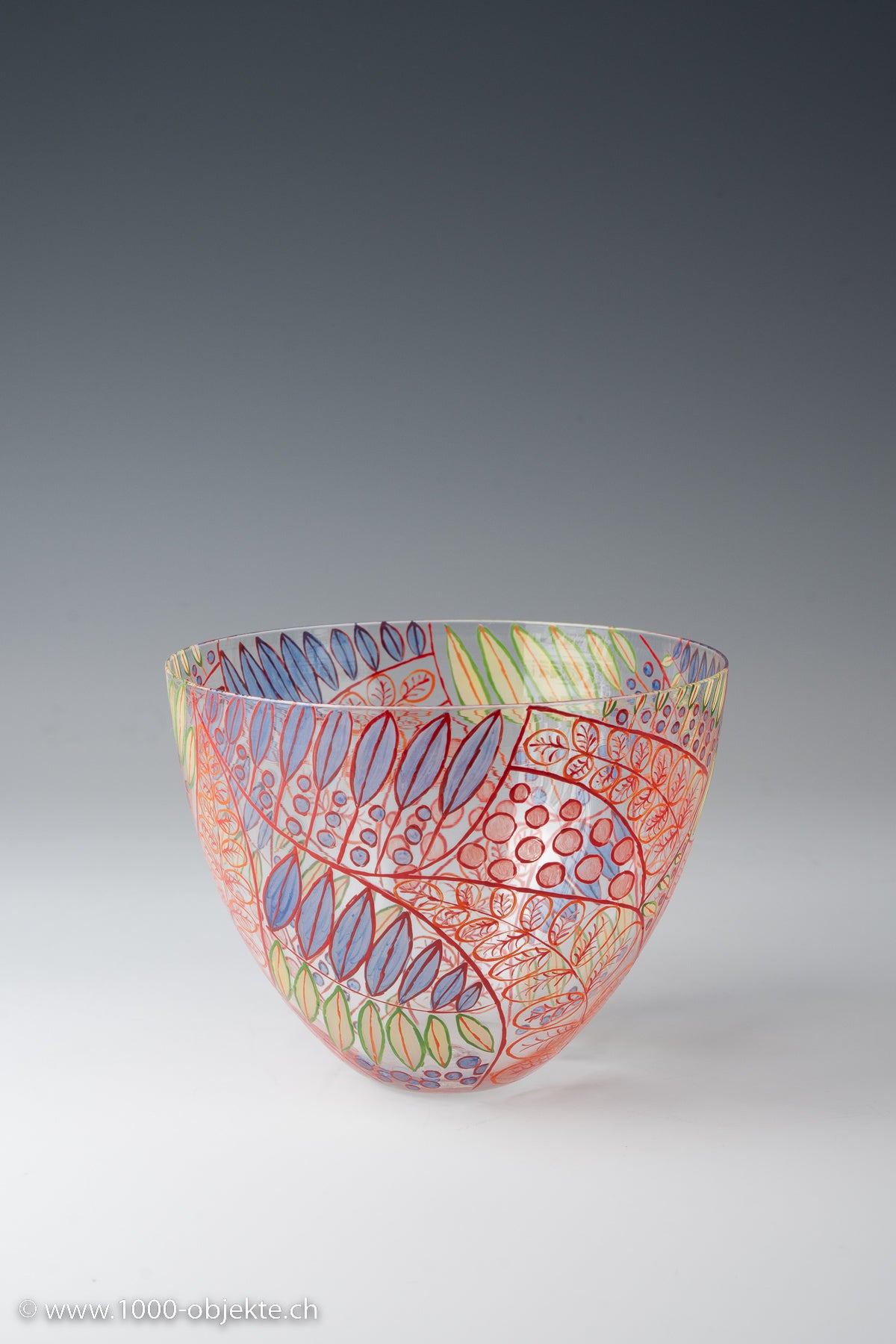 Vittorio Zecchin, enameled glass bowl, ca. 1938