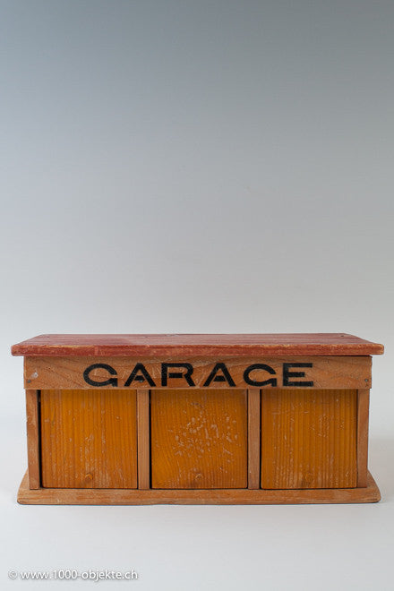 Finely carved Vintage Swiss Toy Garage / Cars