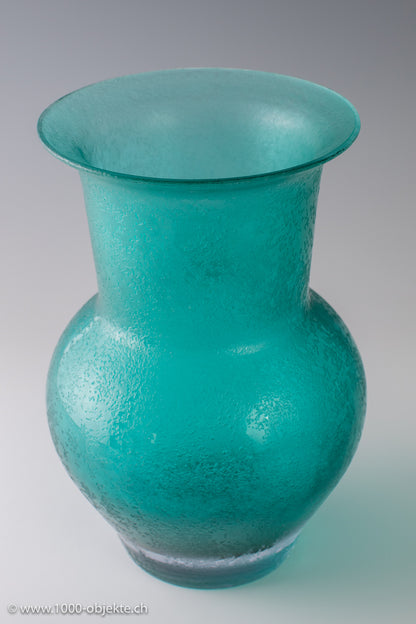 A corroded glass vase, model '12268', 1958-1959.  Flavio Poli for Seguso