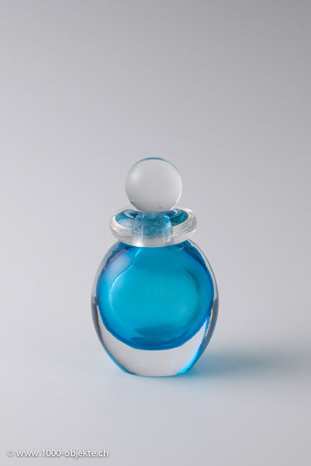 Flavio Poli for Seguso.  Sommerso turquoise perfume bottle 1955.