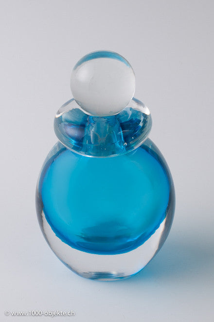 Flavio Poli for Seguso.  Sommerso turquoise perfume bottle 1955.